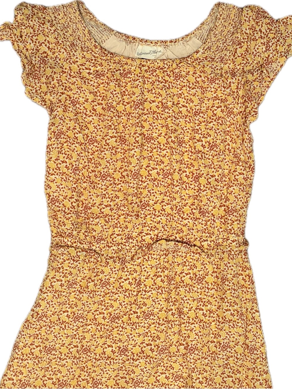 Universal Thread Yellow Floral Smocked Maxi Dress